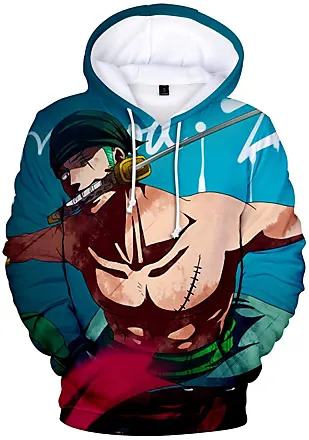 Anime One Piece Felpe con cappuccio Uomo Pullover Jumper Felpa con  cappuccio Cappotto casual