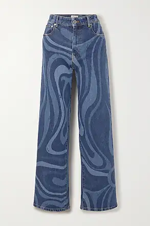 PUCCI Printed ruffled stretch-mesh skinny pants