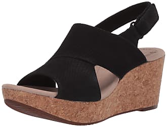 clarks ladies black wedge shoes