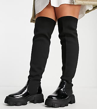 ASOS Damen Schuhe Stiefel Hohe Stiefel Petite Kalani over the knee boots in micro 