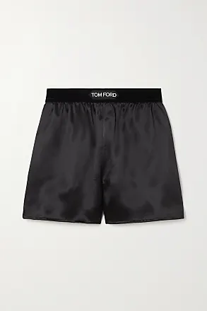TOM FORD logo-waistband cashmere shorts - Grey