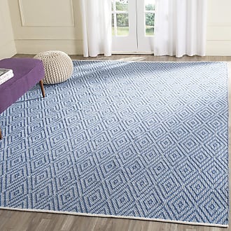 Safavieh Montauk Collection 9 x 12 Blue/Ivory MTK811B Handmade Trellis Cotton Area Rug