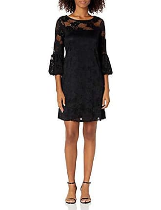 Tiana B. Womens Lace Sheath Dress with Ballon Sleeve Detail, Black, 6
