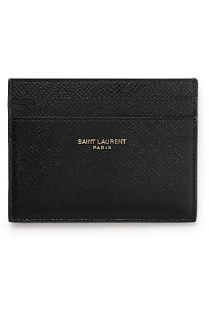 Saint Laurent Bill Clip with Card Case in Grain de Poudre Embossed Leather - Black - Men