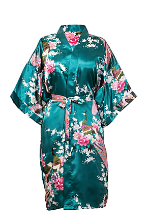 SOLY HUX Men's Silk Bathrobes Long Sleeve Satin Kimono Robe with Shorts  Sleepwea