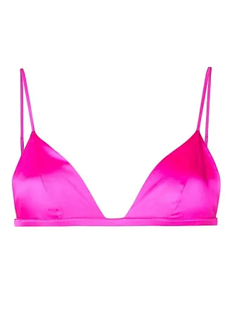Fleur Du Mal logo-underband monogram-pattern sheer triangle bra - Pink