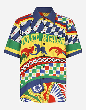Dolce & Gabbana Silk Hawaiian Shirt with DG Monogram Print Multicolor