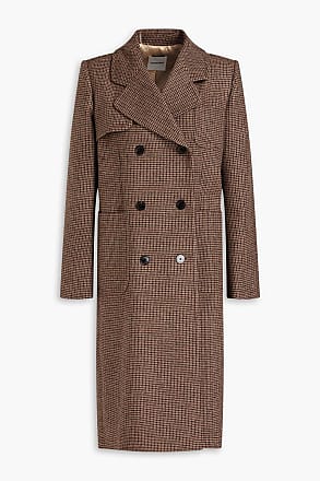 FURSAC double-breasted brushed coat - Brown