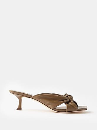 JIMMY CHOO Diosa 90 twisted leather mules