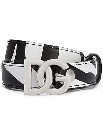 DG Gathered Leather Belt in Black - Dolce Gabbana