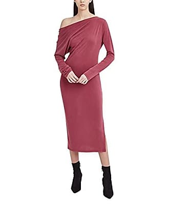 Bcbgmaxazria Womens Off The Shoulder Long Sleeve Dress with Side Slit, Tibetan Red, XX-Small