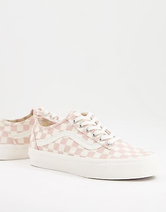 pink old skool vans checkerboard