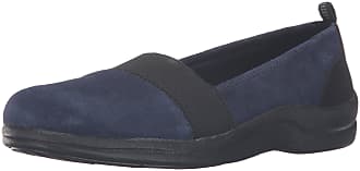 Easy Street Womens Lovey Flat, Navy Suede Leather/Black Gore, 7 M US