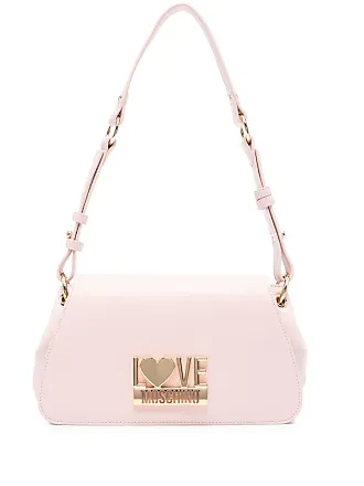 Love Moschino heart-plaque foldover shoulder bag - Pink