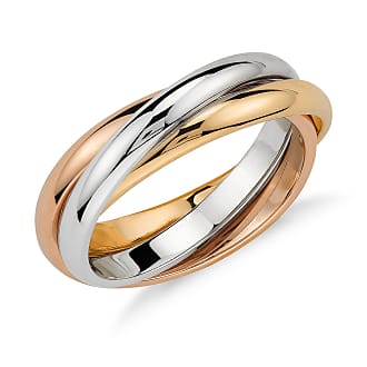 Blue Nile Trio Rolling Ring in 18k Tri-Color Gold