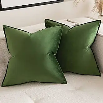 2 Packs Sage Green Decorative Throw Pillow Covers 20x20 Inch with Pom-poms  for Couch Bed Living Room, Farmhouse Boho Home Decor, Soft Corduroy Cute  Square Cushion Case 50x50 cm 