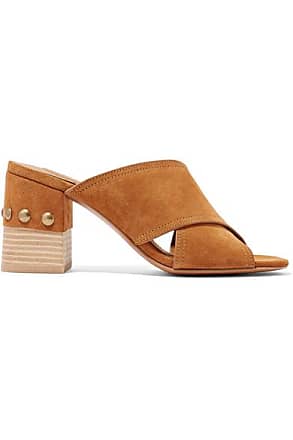 See By Chloé Tina Studded Suede Mules - Tan