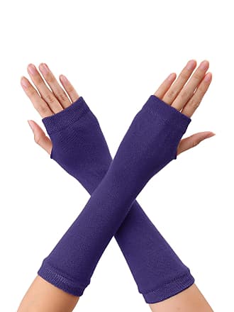 Accessoires Handschoenen & wanten Armwarmers ladies purple fingerless glove with multi colored fringe 