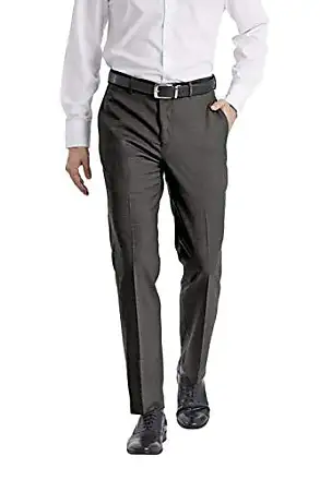 J.M. Haggar Mens Stretch Superflex Waist Slim Fit Flat Front Dress Pant 