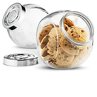 Bormioli Rocco Fido Collection, 2 Pack, 33¾ Oz. Food Storage Glass Jars,  Airtight Rubber Seal & Glass Lid, With Stainless Wire Clamp, Made In Italy.