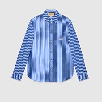 Gucci Cotton Poplin Shirt with Double G, Size 15+, Blue, Ready-to-wear