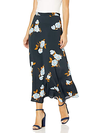 Rachel Pally Womens Crepe MIDI Skirt, Black Flower, M