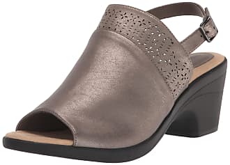 Easy Street Womens Carolina Heeled Sandal, Pewter, 8.5 X-Wide