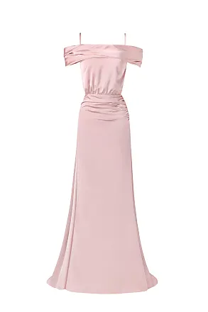 Misty Rose Sheer Sleeves Maxi Tulle Dress