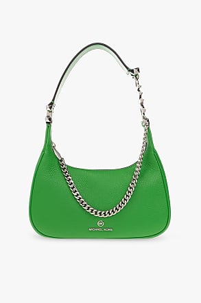 Michael Kors Joan Messenger Bag Small Green in Leather with Gold