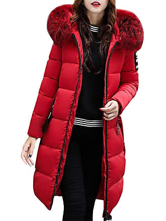 Winter Coats For Women,Pottseth Womens Hooded Warm Coats Parkas with Faux Fur Jackets Hooded Overcoat Solid Windbreaker 