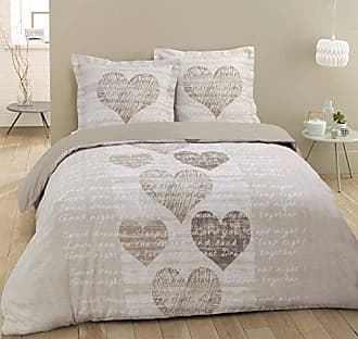 Baumwolle Vision Hugo Bettbezug und 1 passender Kissenbezug grau 260 x 240 cm Baumwolle