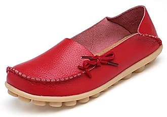 Eagsouni Damen Mokassins Bootsschuhe Leder Loafers Freizeit Schuhe Flache Fahren Halbschuhe Casual Slippers 