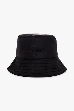 Gucci Dark Grey Logo Jacquard Leather Trim Bucket Hat L For Sale