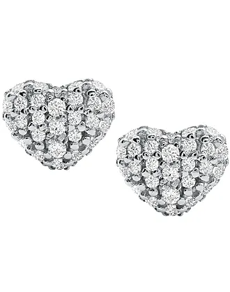 Gold Michael Kors Womens Gold Plated Pave Heart Stud Earrings - Get The  Label