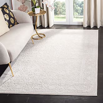 Safavieh Reflection Collection 67 x 67 Square Cream/Ivory RFT664D Boho Tribal Distressed Living Room Dining Bedroom Area Rug