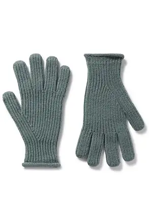 Woolrich Men's Ribbed Gloves in Pure Merino Virgin Wool - Blue