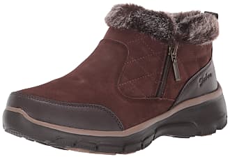 Skechers womens Easy Going - Girl Crush Quarter Zip Quilted Bootie Ankle Boot, Chocolate, 7.5 US