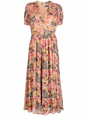 Polo Ralph Lauren long floral-print dress - women - Viscose/Polyester - 4 - Pink