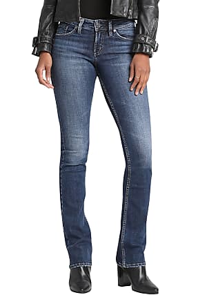 32Wx 33L Womens Suki Curvy Fit Mid Rise Slim Bootcut Silver Jeans Co Medium Vintage 