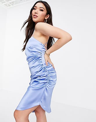 NA-KD x Jazmin Azizam draped strappy back mini dress in blue