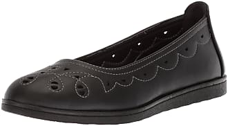 Easy Street Womens Alfie Ballet Flat, Black, 6 M US