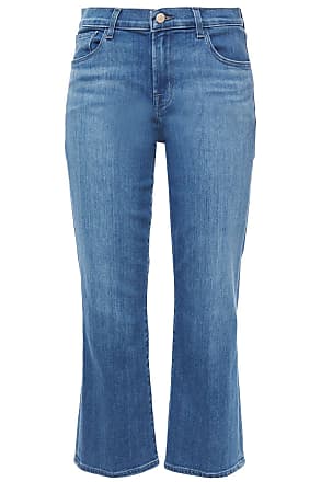 J Brand J Brand Woman Selena Cropped Faded Mid-rise Kick-flare Jeans Mid Denim Size 24