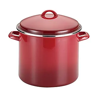 Rachael Ray Brights Nonstick Pasta Stock Pot with Lid and Spout, 8 Quart,  Red Gradient