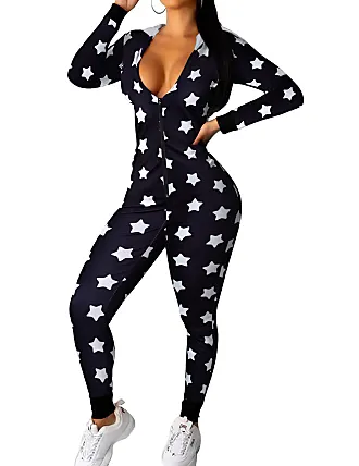 Betty Boop One Piece Footed PJs Sleepwear Pajamas Womens Zipper Black  Fleece Med 