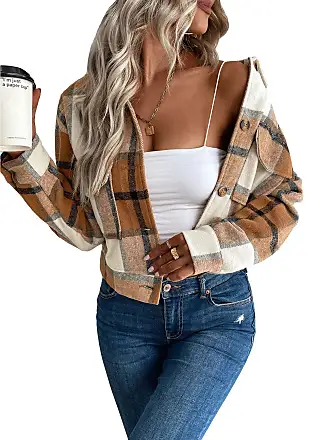 MakeMeChic Women's Cropped Jean Jacket Casual Long Sleeve Ripped