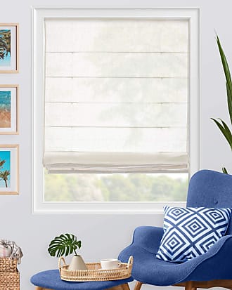 Chicology Roman Shades for Windows, Roman Window Shades, Roman Shades, Window Treatments, Window Shades for Home, Window Shade, 27 W X 64 H, Pacific White (Semi