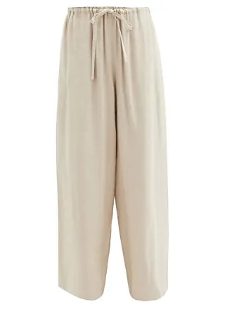 Linen-blend Pull-on Pants - Light beige - Ladies