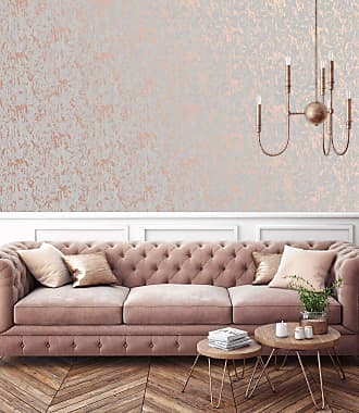 Graham & Brown 106401 Milan Texture Rose Gold and Grey Wallpaper, 1000cm length x 52cm Wide