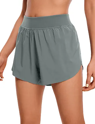 CRZ YOGA Women's Quick Dry Workout Running Shorts Mesh Liner - 2.5 inches  Drawstring Sport Gym Athletic Shorts Zip Pocket Figue Small at   Women's Clothing store