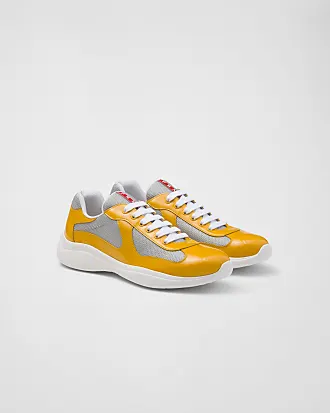 Buy Prada Downtown Leather Sneaker - Gold At 36% Off | Editorialist